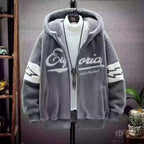2023 Autumn Winter Men's Hooded Jackets Korean Fashion Streetwear Harajuku Jackets Casual Men Clothing Wool Jackets Warm Jacket eprolo
