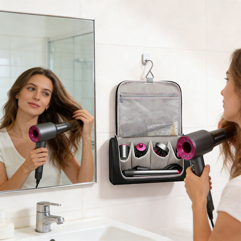 Large Capacity Hair Dryer Organizer Bag | PU Leather, Waterproof, Double-Layer & Non-Slip Interior for Travel, Salon & Home eprolo
