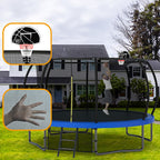 12FT Recreational Kids Trampoline with Safety Enclosure Net & Ladder, Outdoor Recreational Trampolines eprolo