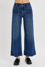 RISEN Elastic Band Wide Leg Jeans - Whispering Desires Shoppe