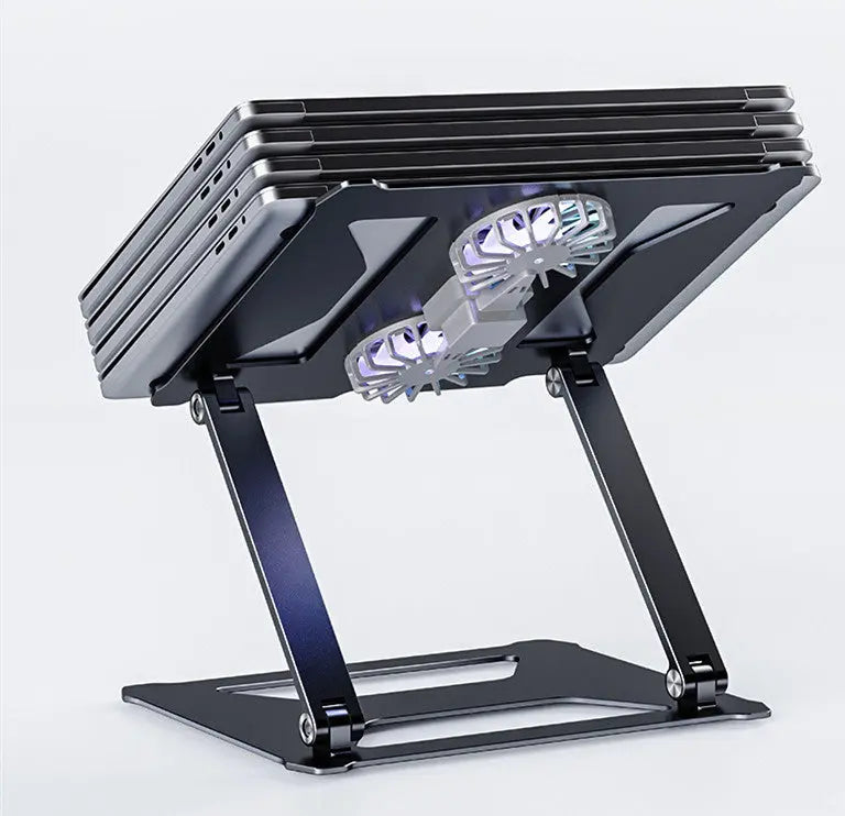 Foldable Laptop Table Stand With Double Cooling Fan - Whispering Desires Shoppe