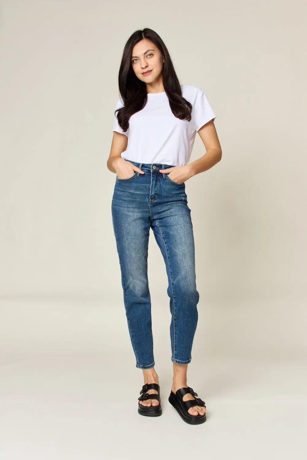 Judy Blue High-Waist Tummy Control Slim Jeans - Whispering Desires Shoppe