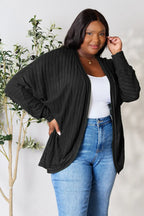 Basic Bae Ribbed Cocoon Cardigan (Full-Size) - Whispering Desires Shoppe