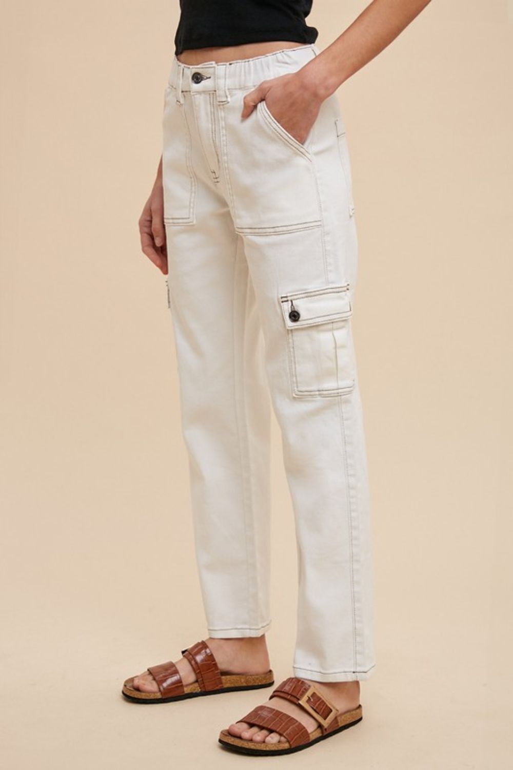 Annie Wear Straight Leg Jeans with Cargo Pockets - Whispering Desires Shoppe