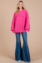 Ces Femme Exposed Seam Long Sleeve Sweatshirt - Whispering Desires Shoppe