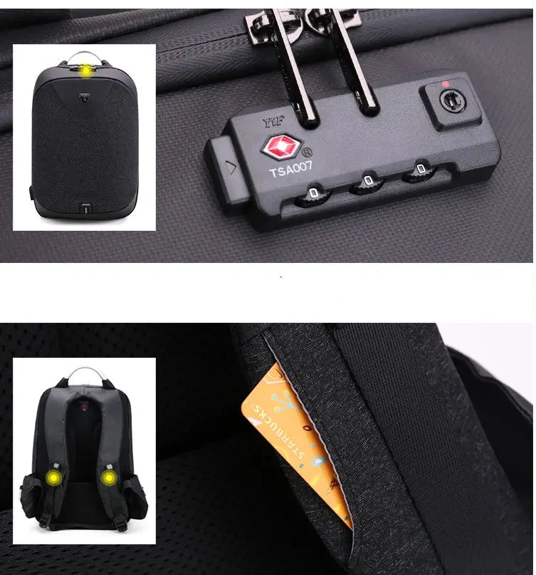 Cross border men's double shoulder bag multi function anti-theft 15.6 inch computer package British bag leisure business bag - Whispering Desires Shoppe