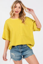 Cesfemme Textured Drop Shoulder T-Shirt - Whispering Desires Shoppe