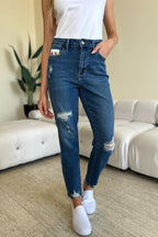 Judy Blue Queen of Hearts Coin-Pocket Boyfriend Jeans - Whispering Desires Shoppe