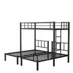 Twin over Twin & Twin Bunk Beds for 3, Twin XL over Twin & Twin Bunk Bed Metal Triple Bunk Bed, Black eprolo