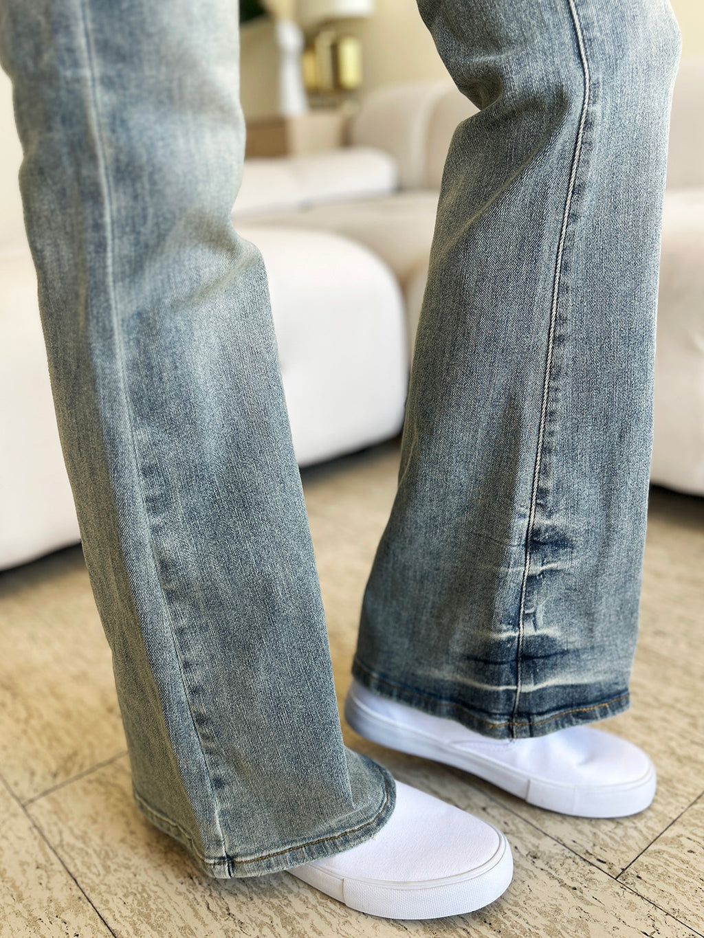 Judy Blue Mid-Rise Flare Jeans — Stretch Retro Fit - Whispering Desires Shoppe