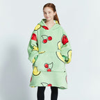 Kids Unisex Winter Warm Double Layers Sherpa Fleece TV Pocket Hoodies Blanket Hoodie Snuggle with Sleeves eprolo