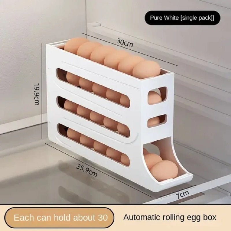 Refrigerator Egg Storage Box Automatic Scrolling Egg Holder Kitchen Large Capacity Dedicated Rolling Egg Storage Box for Kitchen eprolo