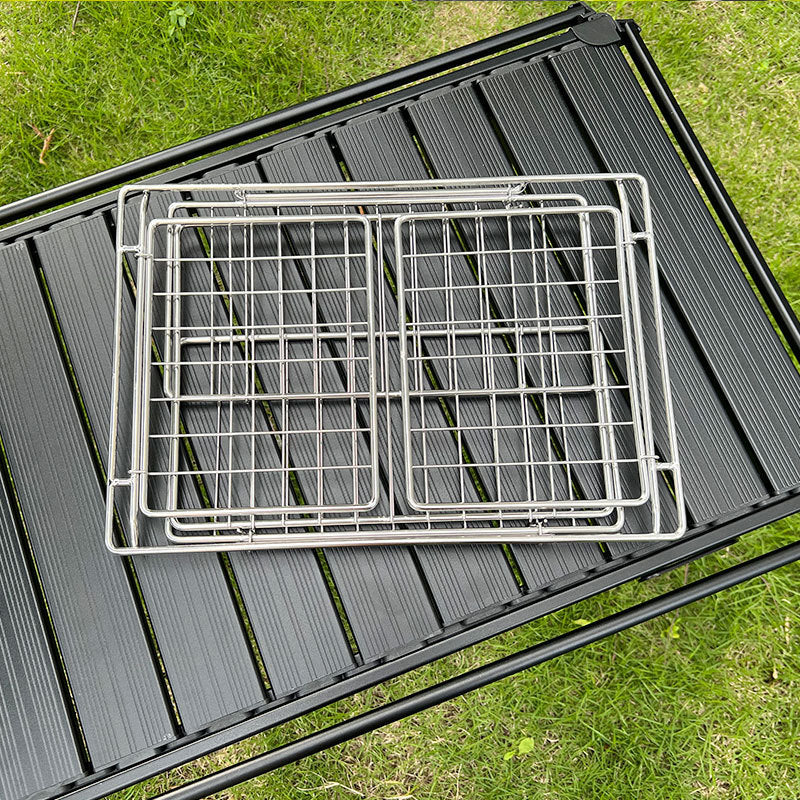 IGT Stainless Steel Folding Basket: Drain & Wash, Ideal Camping Table Accessory. eprolo