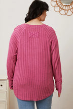 Basic Bae Ribbed Thumbhole Long-Sleeve Tee - Whispering Desires Shoppe