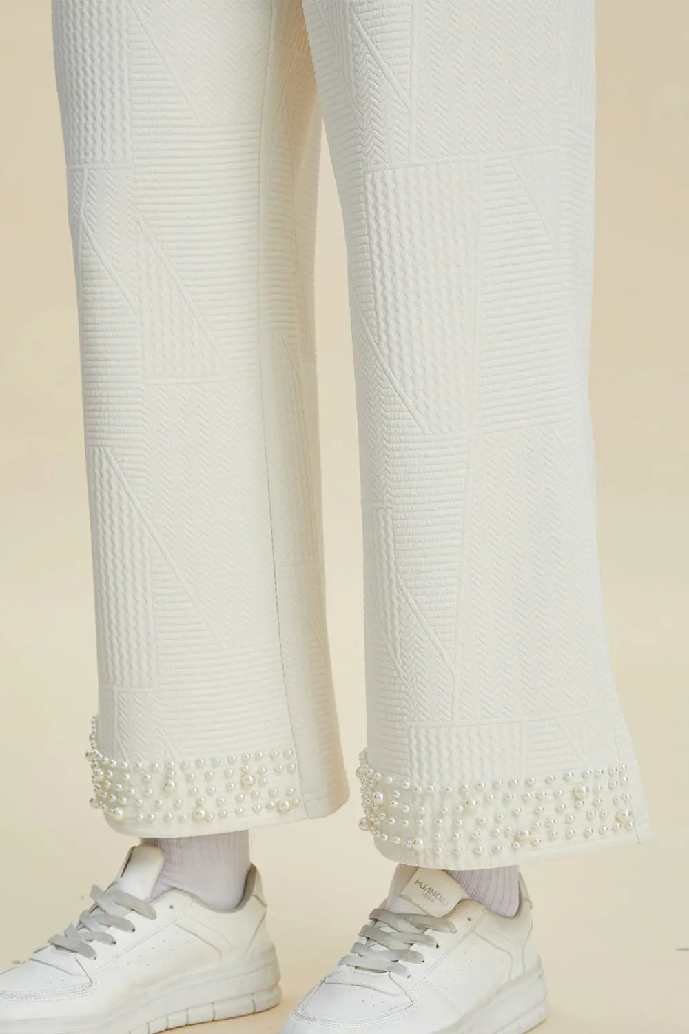 Double Take Full Size Pearl Detail Round Neck Top and Pants Set - Whispering Desires Shoppe