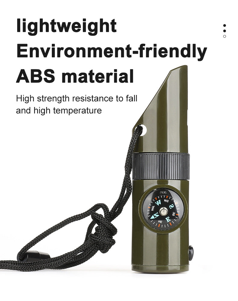7 in 1 Survival Whistles Survival Whistle Emergency Emergency Whistles with Compass and Thermometer for Outdoor Hiking Camping eprolo