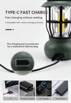 Camping Ligjt Outdoor  Ambience Lighting Camping Light Vintage Horse Light Gift USB Charging Tent Camp Lamp eprolo
