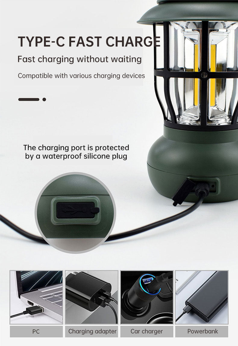 Camping Ligjt Outdoor  Ambience Lighting Camping Light Vintage Horse Light Gift USB Charging Tent Camp Lamp eprolo