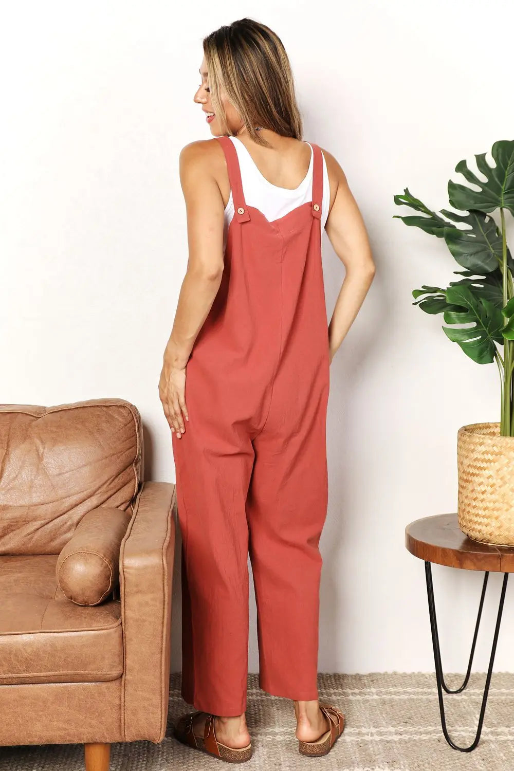 Perfee Wide-Leg Overalls with Front Pockets - Whispering Desires Shoppe