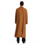 Men Open Abaya Muslim Saudi Jubba Thobe Islamic Clothing Ramadan Kimono Long Sleeve Robe Caftan Dubai Stand Collar Arabic eprolo