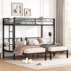 Twin over Twin & Twin Bunk Beds for 3, Twin XL over Twin & Twin Bunk Bed Metal Triple Bunk Bed, Black eprolo