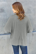 Double Take Full-Size Long Sleeve Round Neck Tee - Whispering Desires Shoppe