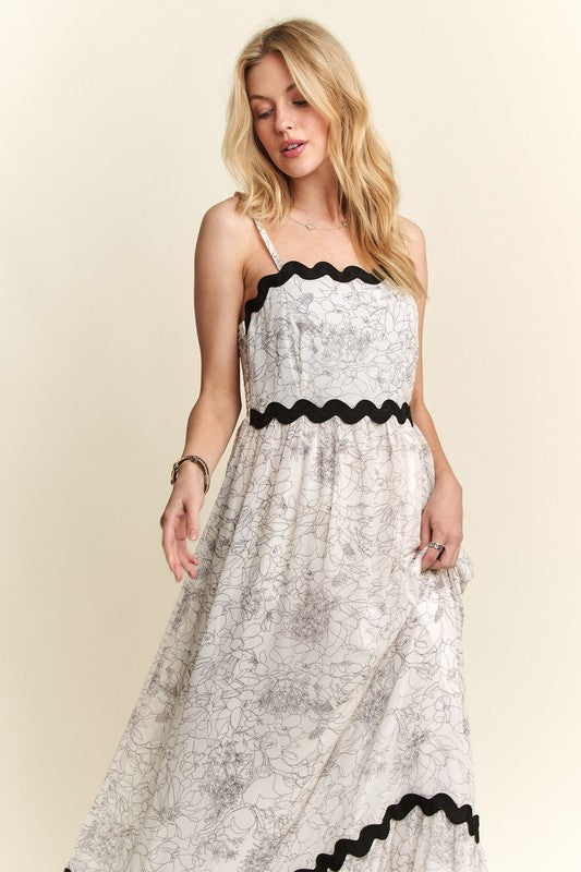 ADORA Floral Adjustable Strap Maxi Cami Dress - Whispering Desires Shoppe