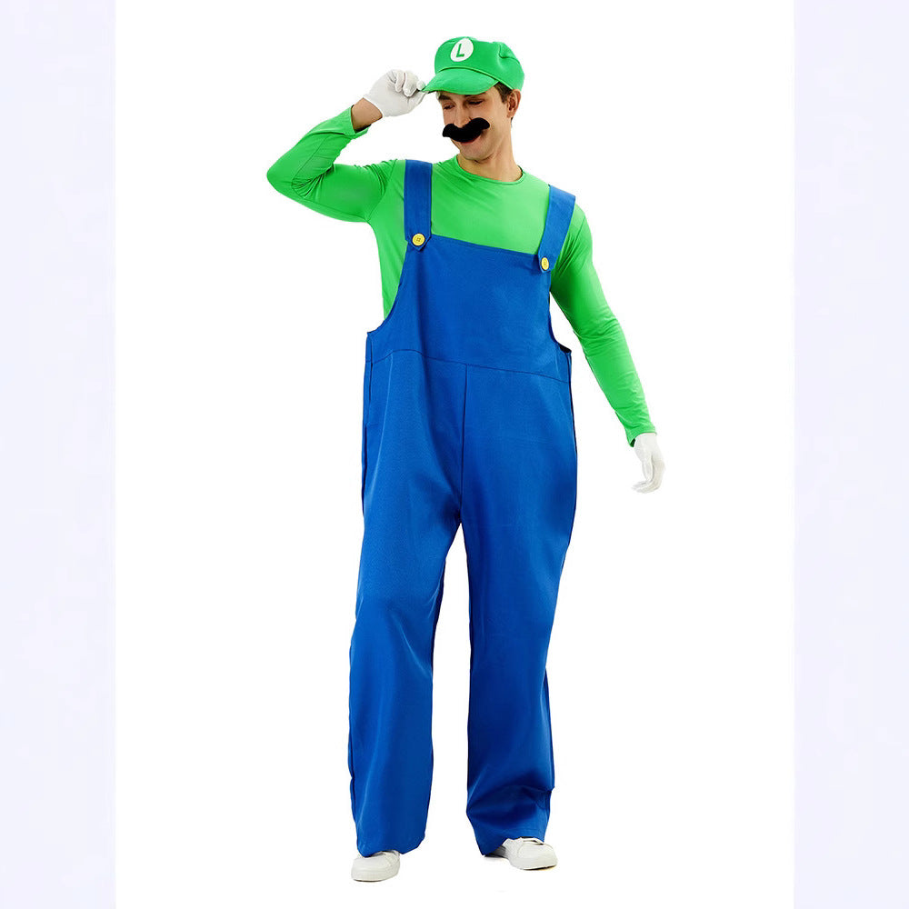 Halloween Costume Party Outfit Mario Cosplay Costume for Men and Women Adult Clothing Mario Performance Costume Wholesale eprolo