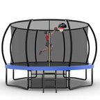 12FT Recreational Kids Trampoline with Safety Enclosure Net & Ladder, Outdoor Recreational Trampolines eprolo