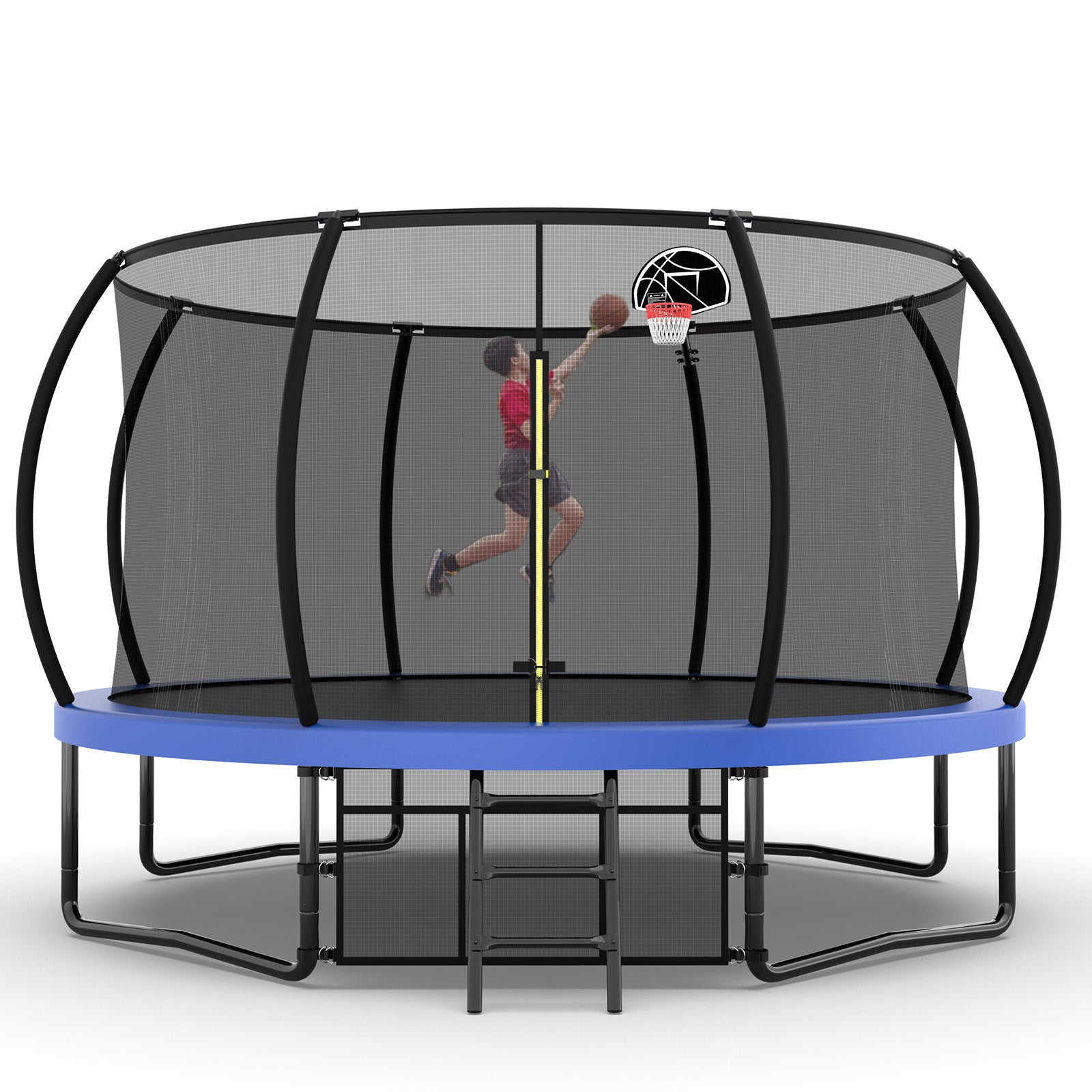 12FT Recreational Kids Trampoline with Safety Enclosure Net & Ladder, Outdoor Recreational Trampolines eprolo