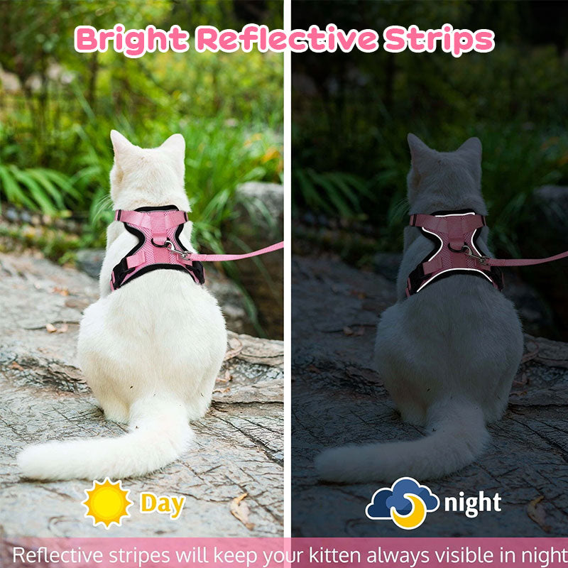 Cat Harness and Leash with Easy Control, Escape-Proof - Soft Adjustable Vest Harness for Walking Cats. eprolo