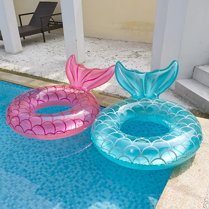 Swimming Ring Mermaid with Backrest Inflatable Swimming Ring Pool Floaters Water Play Tube Mattress Toys for Adult Kids eprolo