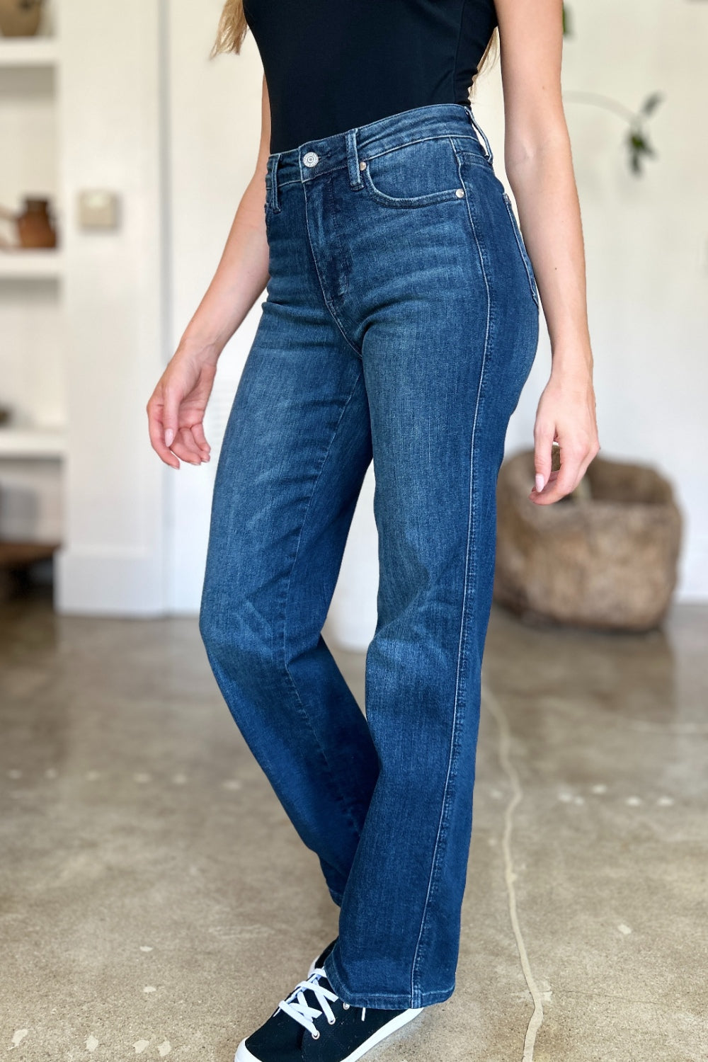Judy Blue Full-Size Tummy Control Straight Jeans - Whispering Desires Shoppe