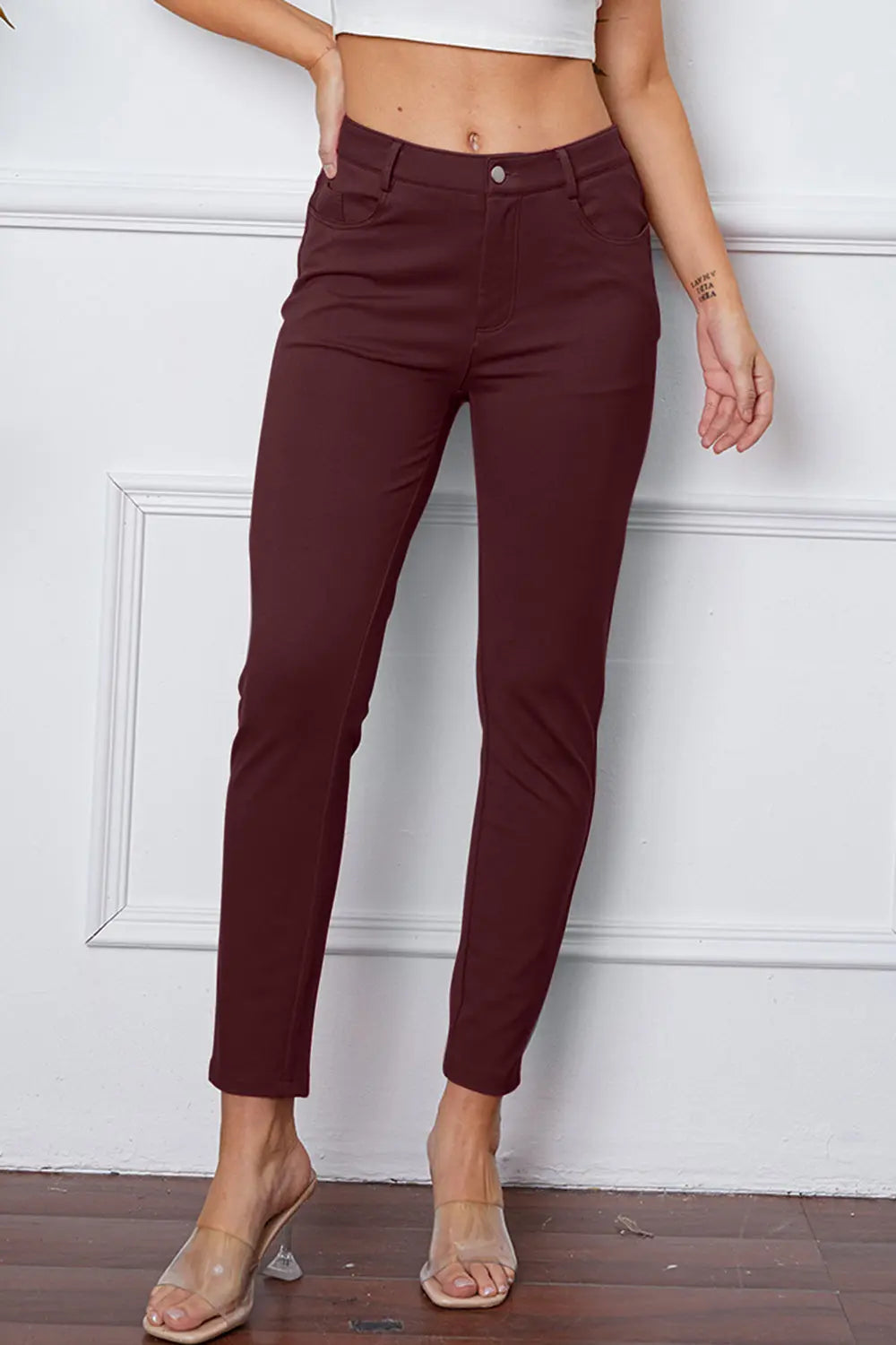 StretchyStitch Pocketed Pants — Basic Bae - Whispering Desires Shoppe