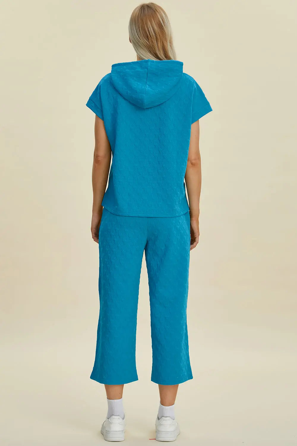 Double Take Textured Drawstring Hoodie & Pocketed Pants - Whispering Desires Shoppe