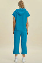 Double Take Textured Drawstring Hoodie & Pocketed Pants - Whispering Desires Shoppe