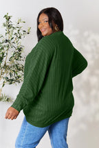 Basic Bae Ribbed Cocoon Cardigan (Full-Size) - Whispering Desires Shoppe