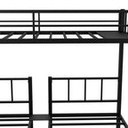 Twin over Twin & Twin Bunk Beds for 3, Twin XL over Twin & Twin Bunk Bed Metal Triple Bunk Bed, Black eprolo