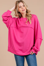 Ces Femme Exposed Seam Long Sleeve Sweatshirt - Whispering Desires Shoppe