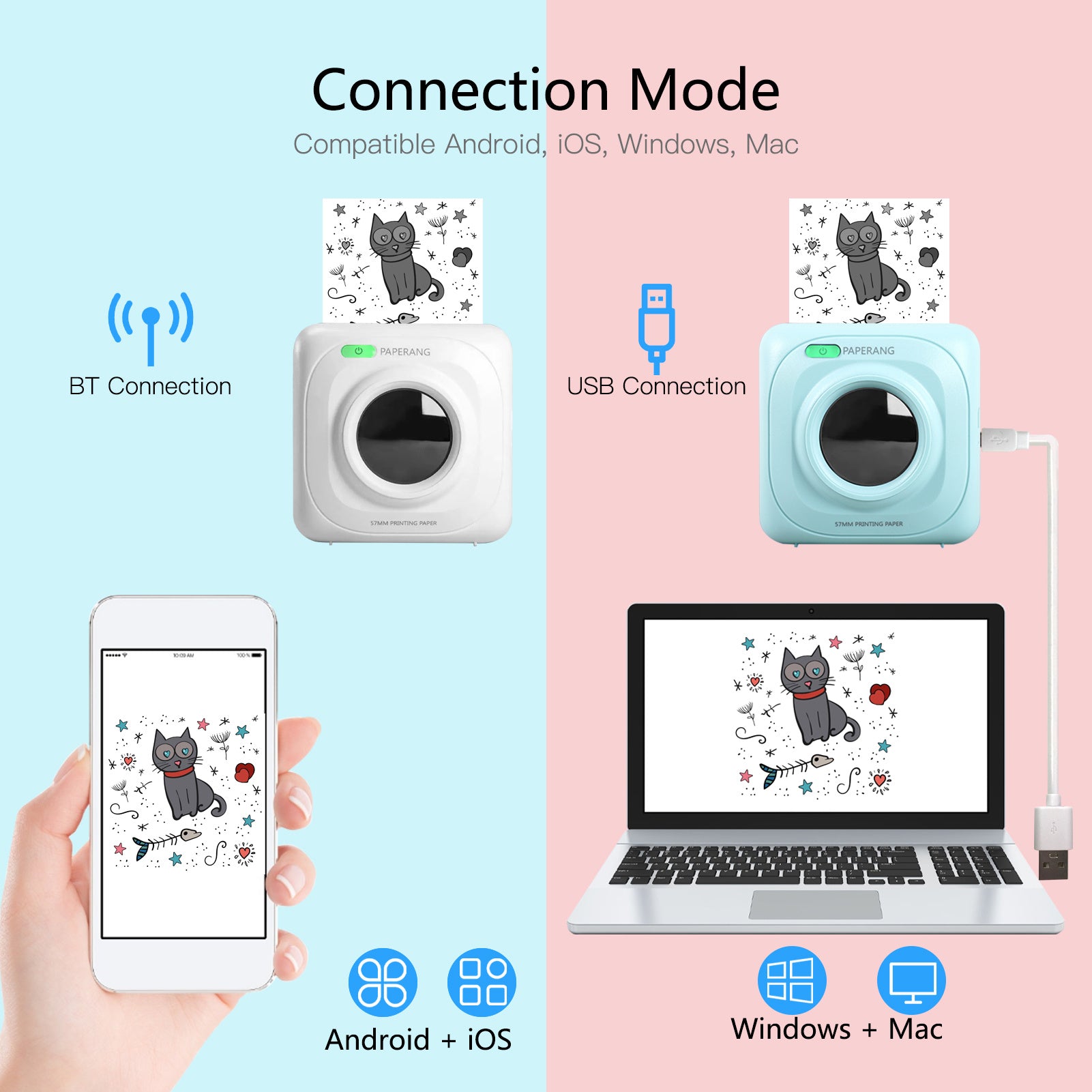 Pocket Portable Label Printer Home Bluetooth Thermal Sticker Smart - Whispering Desires Shoppe