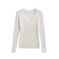 Slim fit V-neck striped Fried Dough Twists long sleeve sweater eprolo
