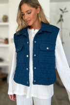 Double Take Pocketed Snap-Front Vest Coat - Whispering Desires Shoppe