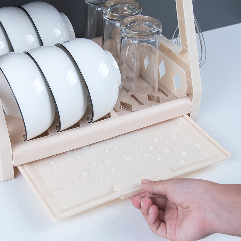 Dish Rack Kitchen Storage Dish Rack Multi Functional Drain Rack Popular Household Double-Layer Kitchen Storage Rack Water Filtering Rack eprolo