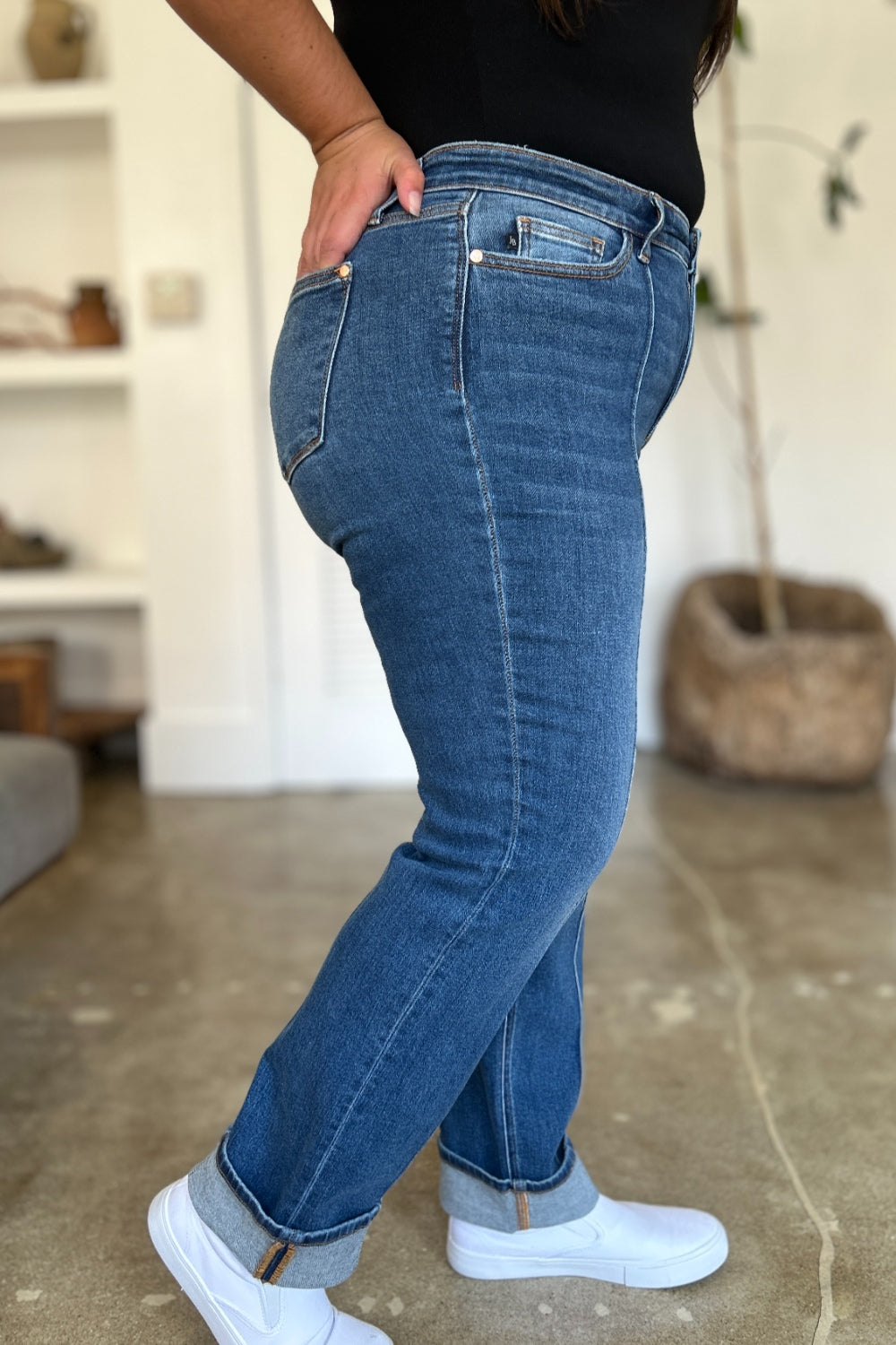 Judy Blue High Waist Front Seam Straight Jeans - Whispering Desires Shoppe
