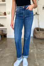 Judy Blue High Waist Front Seam Straight Jeans - Whispering Desires Shoppe