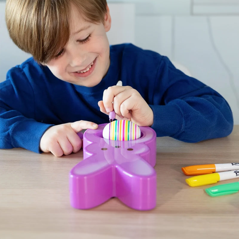 Easter Egg Decorating Kit for Kids - DIY Crafts Set with 6 Markers, Marshmallow Bunny Egg Holder, Cute Holiday Gift eprolo