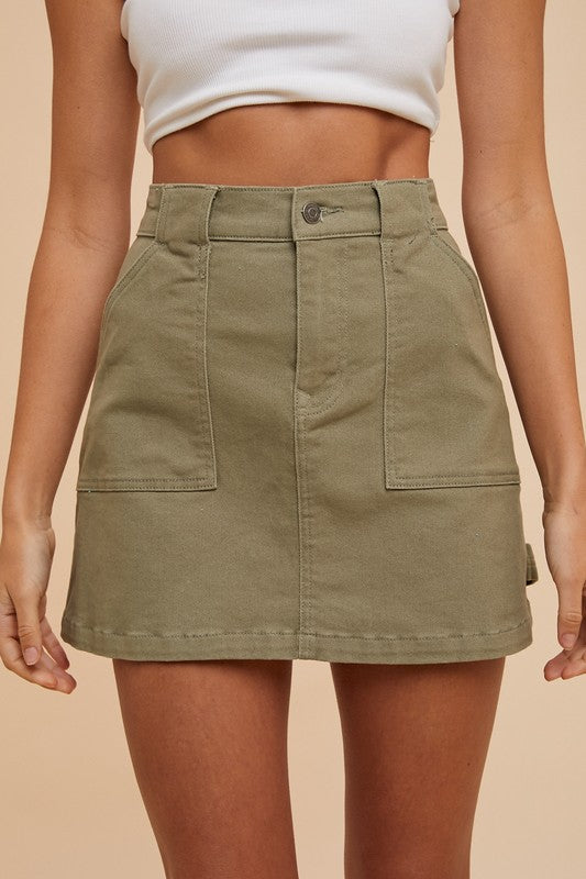 Annie Wear Cargo Denim Mini Skirt - Whispering Desires Shoppe