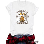Camping pattern printed short sleeved shirt eprolo