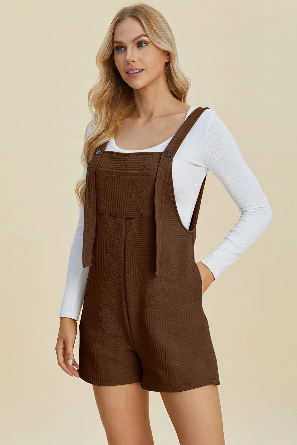 Double Take Full-Size Textured Sleeveless Romper - Whispering Desires Shoppe