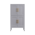 Grey metal kitchen storage cabinet, kitchen pantry storage cabinet with door and shelf, adjustable leveling feet eprolo